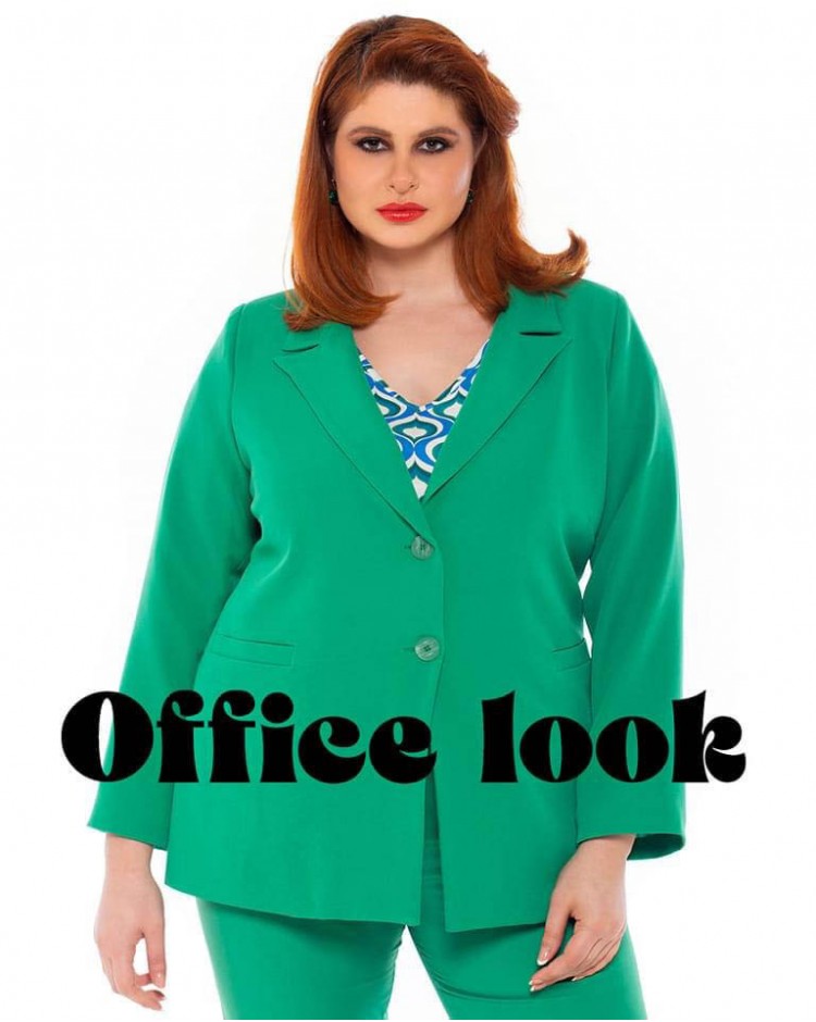 Σακάκι plus size 9900 πράσινο